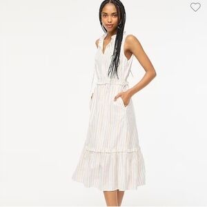 NWT J. Crew Shimmer tie-front midi dress